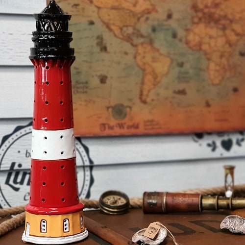 Lyngvig White Handmade Ceramic Lighthouse Candle Holder Etsy