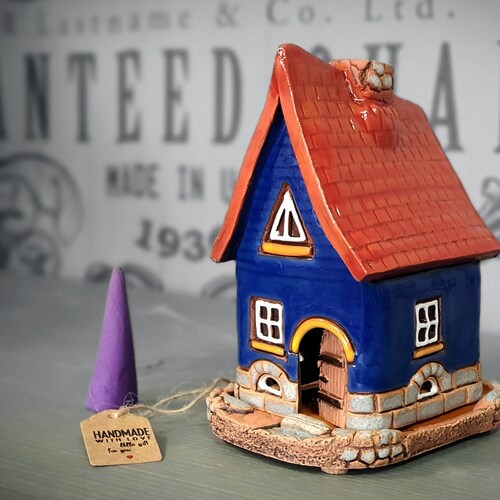 Ceramic House Incense Holder Art Home Decor Item. Handmade Etsy