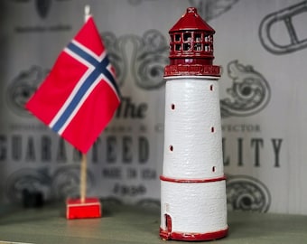 Handmade Ceramic Lighthouse Tealight Candle Holder Lille Torungen Fyr Norway, Clay Lighthouse, Tiny Scandinavian Home Decor, Christmas gift