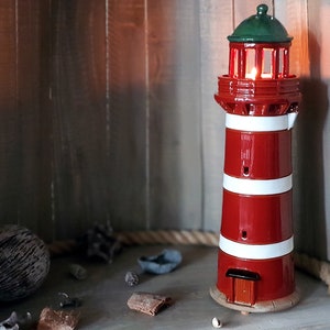 Nar 手作り陶器灯台、スウェーデンのゴットランド島灯台モデル、ホームデコレーションギフトキャンドルホルダー、クリスマスギフト、海岸のアートワーク