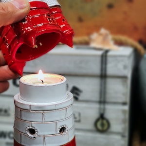 On the top of Roter Sand lighthouse you can use led light or tea light candle.