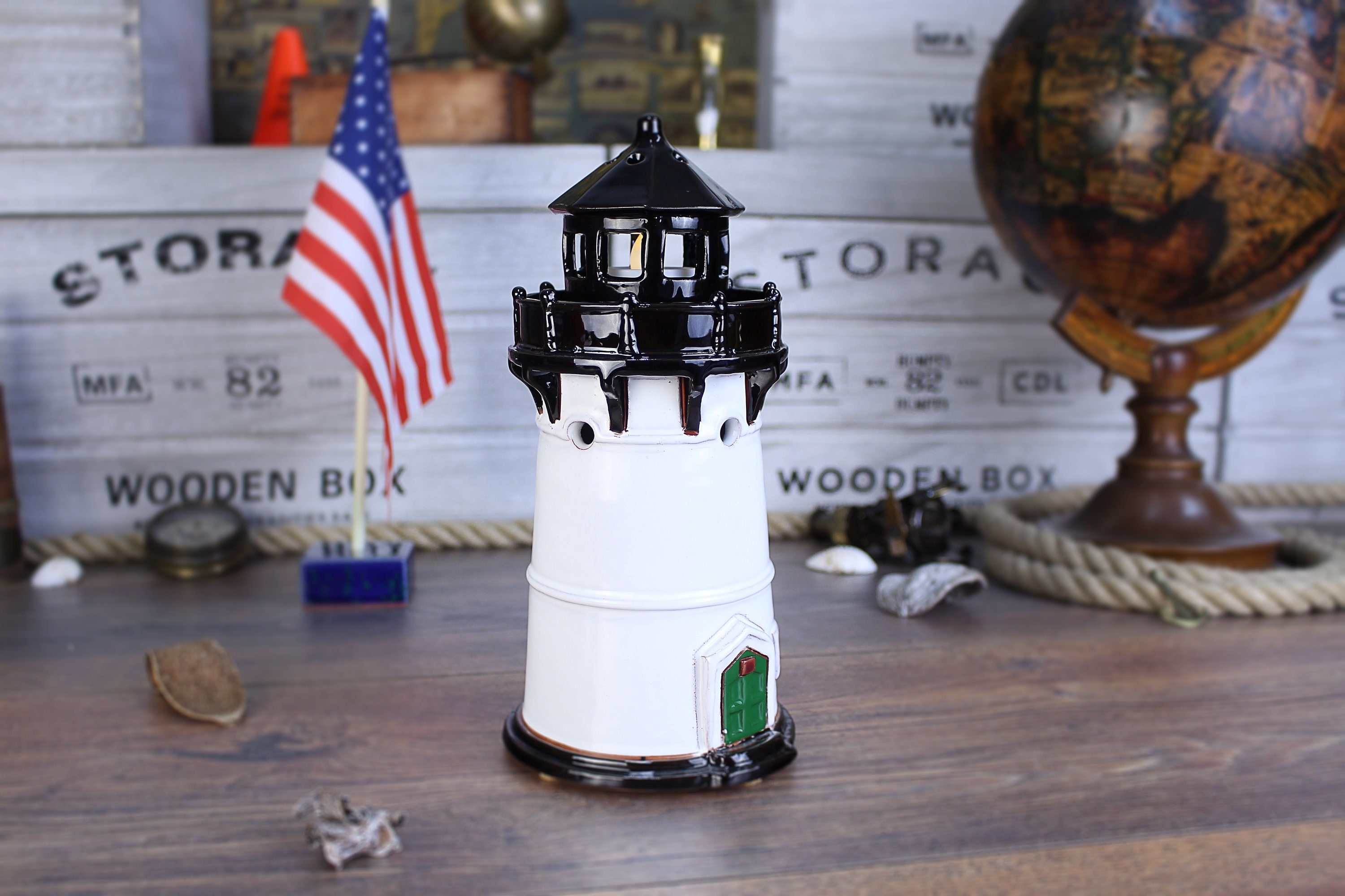 Montara Lighthouse, Ceramic Tea Light Holder, Candle Stick Holder, Beach House Decor, California Gifts, Housewarming Gift, Gift for the Home