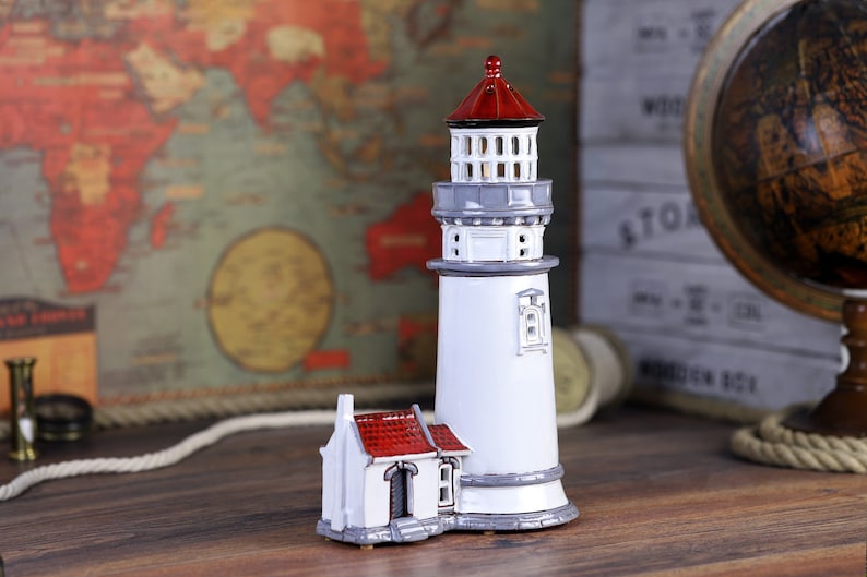 Heceta Head Lighthouse Handmade Ceramic Tea Light Candle Holder ...