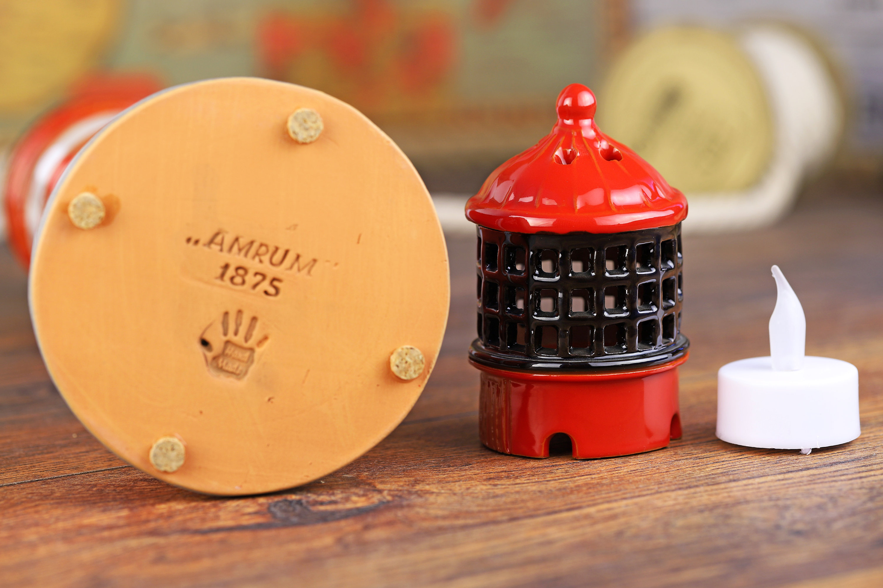 Handmade Ceramic Amrum Lighthouse, Tealight Candle Holder, Coastal ...