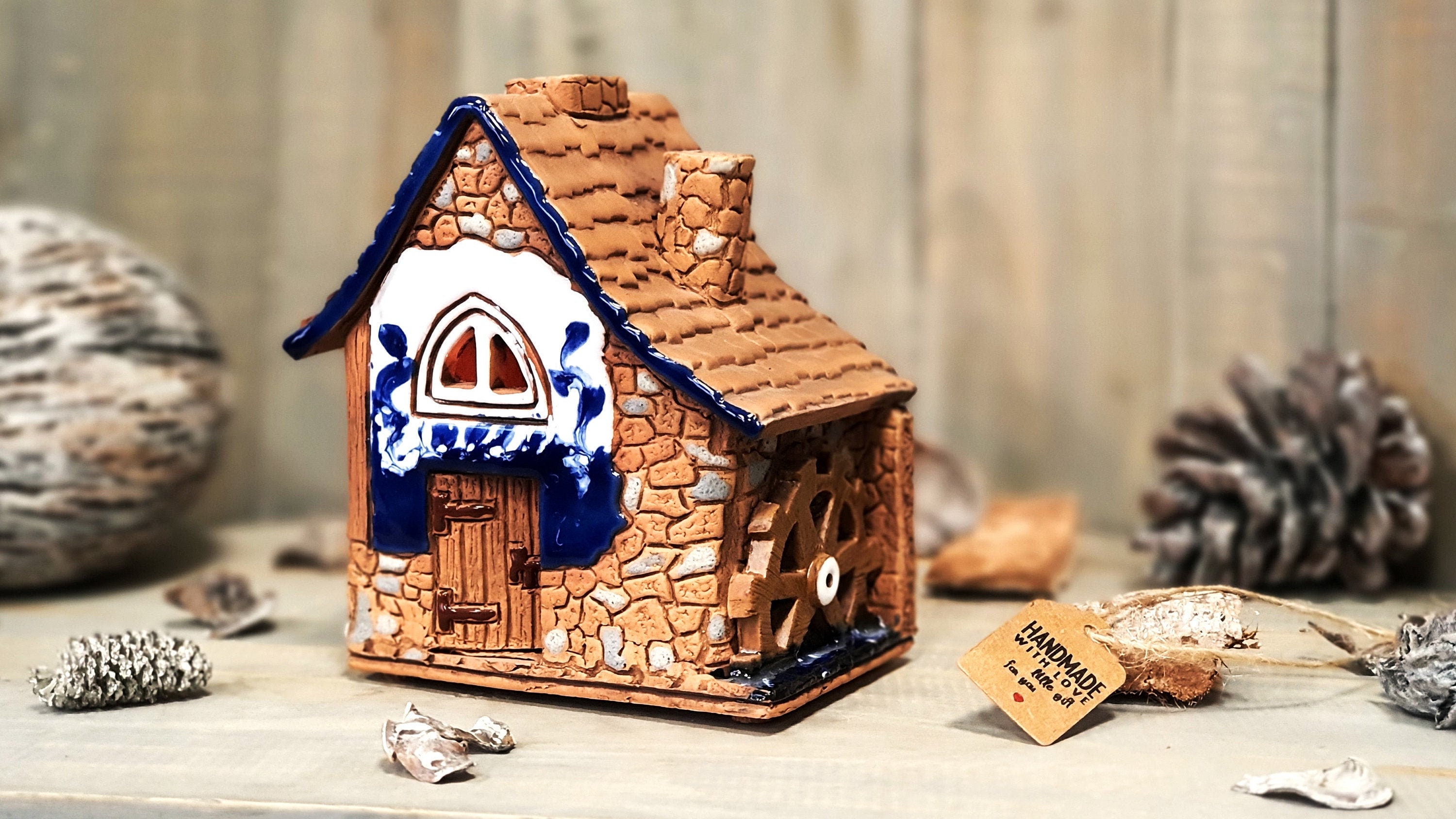Small Ceramic Houses Village House, Fragrance Oil, Handmade Small