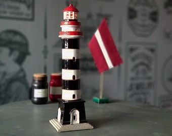 Daugavgriva Lighthouse Latvia Candle Holder, Handmade Ceramic, Miniature Lighthouse, Tiny Lighthouse, Houme Decor Lighthouse, Birthday Gifts