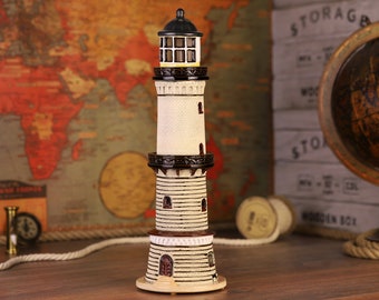 Warnemunde Lighthouse Handmade Ceramic Tea Light Candle Holder, Lighthouse Décor, New Home Ornament, Housewarming Gifts, Fine Art Ceramics
