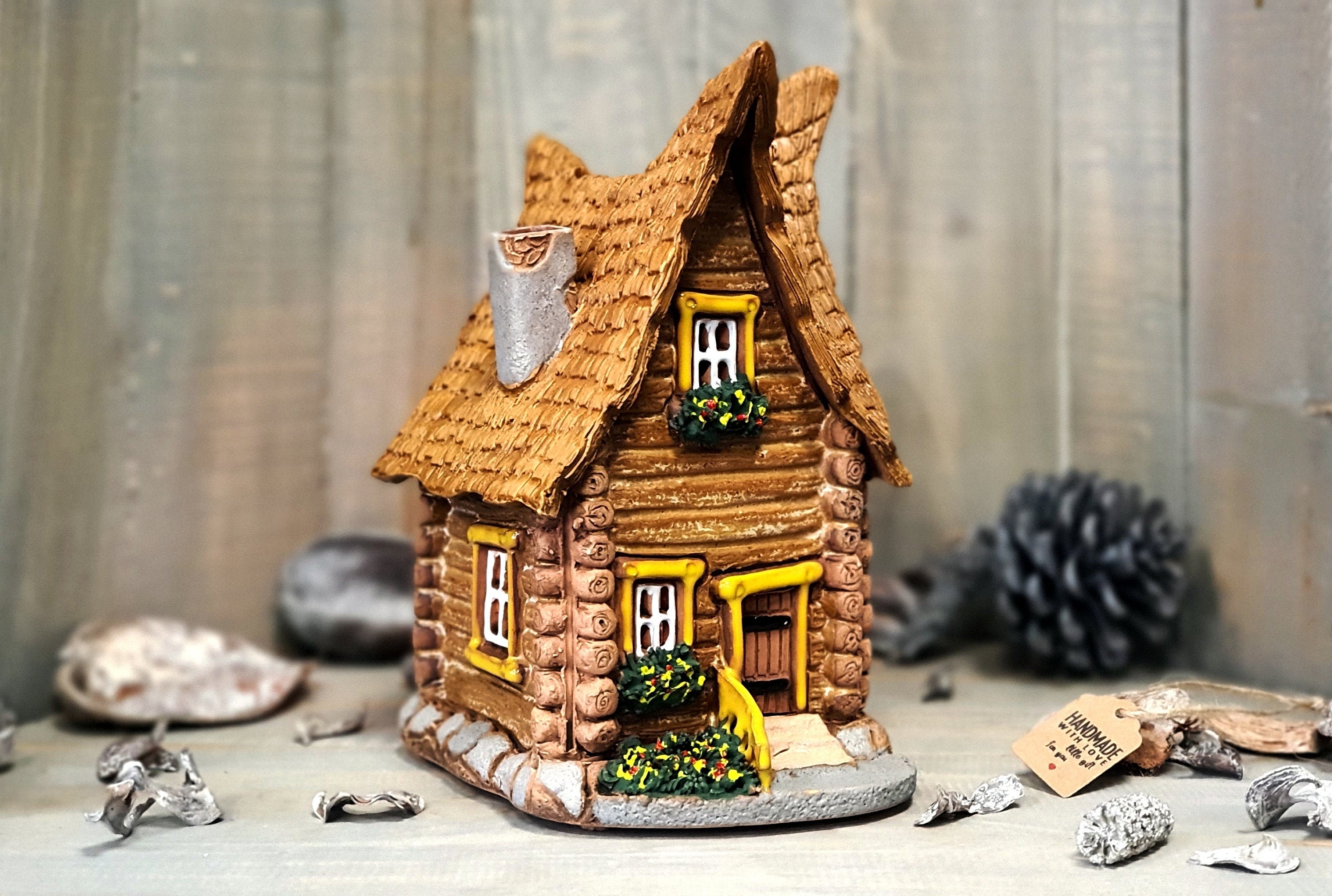 Suvena Art Handmade Ceramic Miniature House, Home Decoration Tea