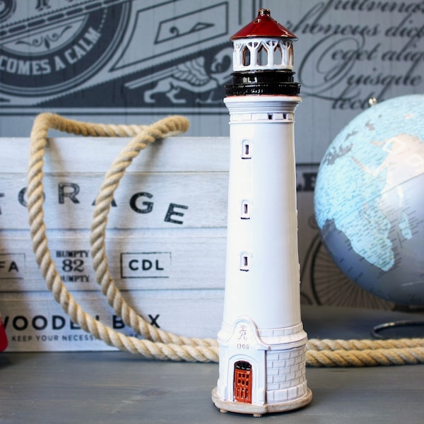 Ceramic Lighthouse Candle Holder Etsy