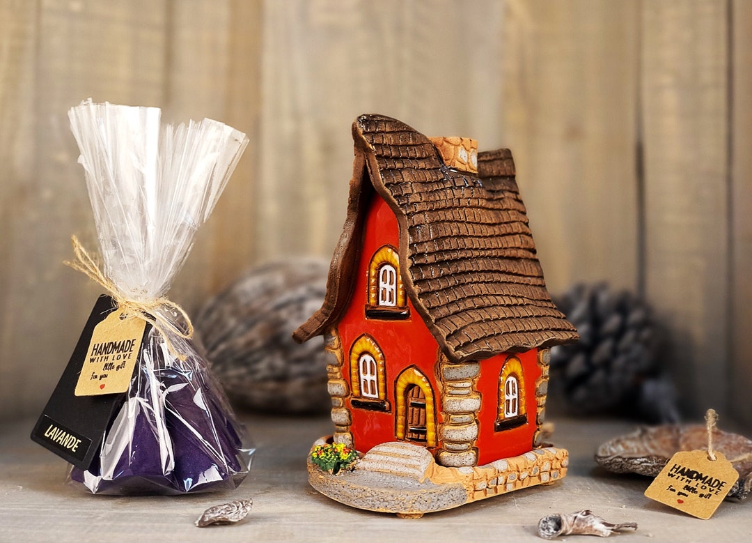 Ceramic Incense Burner House / Handmade Incense Holder / Christmas Gift