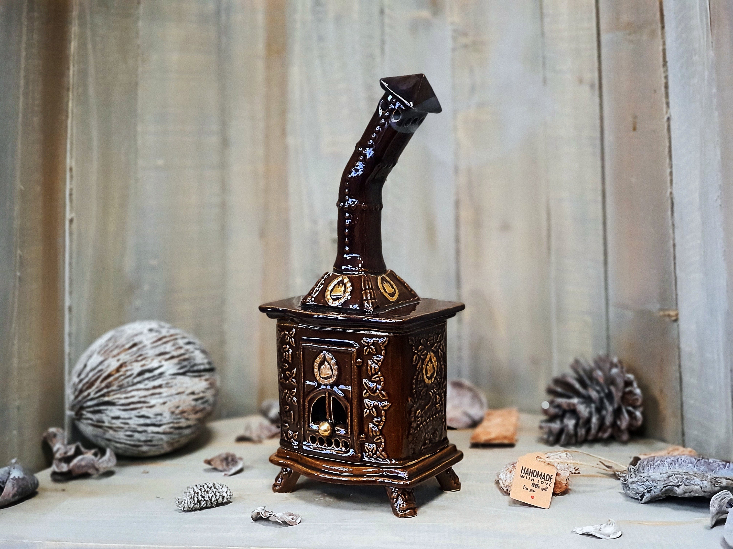 職人手作り お香バーナー デコレーション 世帯 セラミック レトロ クリエイティブ カエル 牧歌的なスタイルアロマセラピーストーブ j088497 コーン型香炉。ホームデコレーション、セラミック製。新築祝い