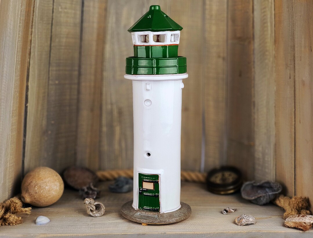 Handmade Ceramic Lighthouse Tea-light Candle Holder - Authentic Model ...