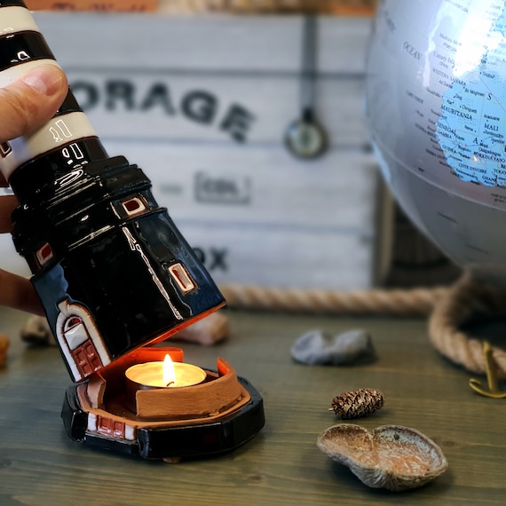 Handmade Ceramic Klaipeda Lighthouse Candle Holder, Lithuania