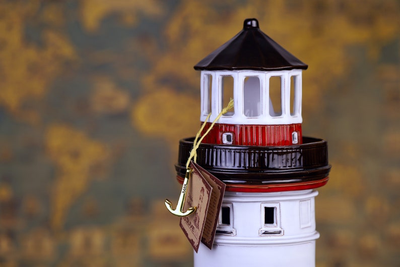 Ceramic Lighthouse Table Lamp, Nautical Nida Lighthouse Bedside Desk ...