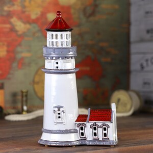 Heceta Head Lighthouse Handmade Ceramic Tea Light Candle Holder ...