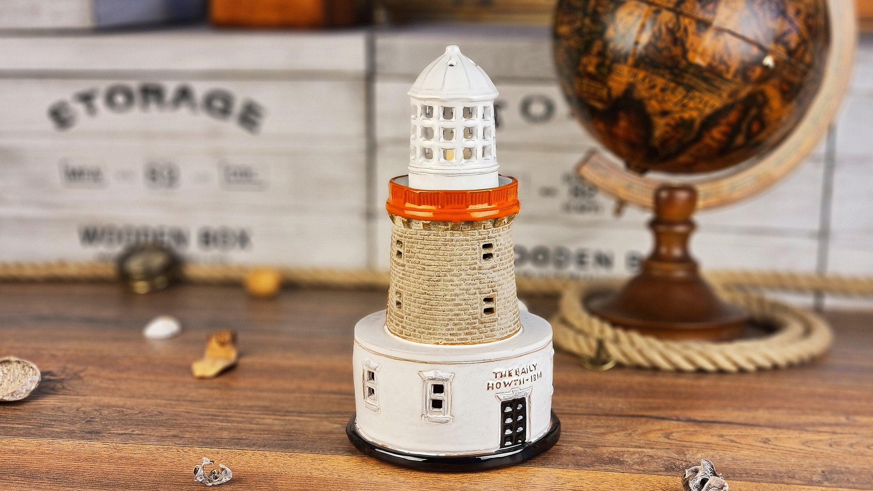 Baily Howth Lighthouse Candle Holder, Handmade Ceramic Ireland Souvenir