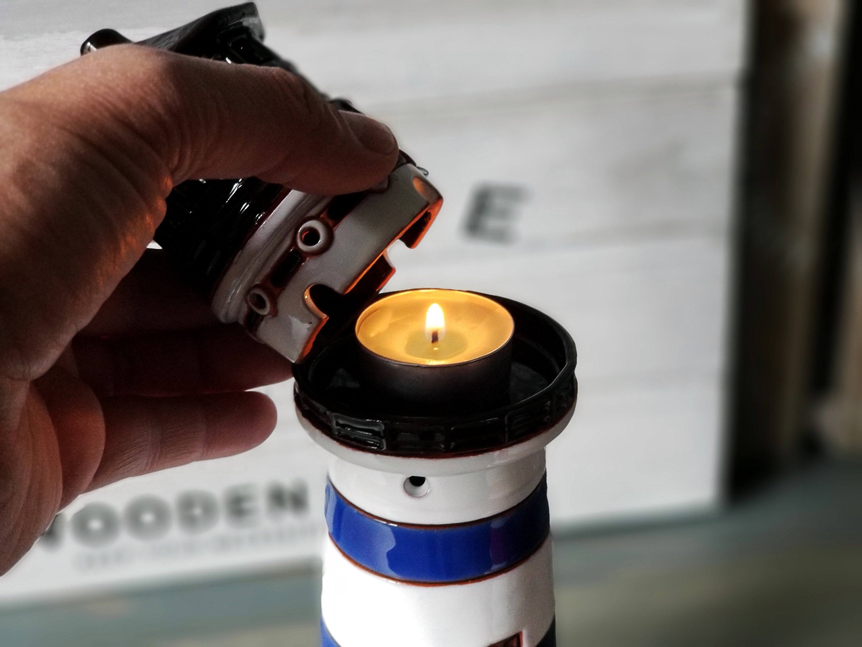 Handmade Ceramic Lighthouse Tealight Candle Holder, Money Box, Gift ...