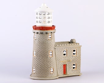 Howth Pier Handmade Ceramic Lighthouse Candle Holder, Harbour Lighthouse in Howth, Dublin, Home Decorating Marine Gift, Christmas Decoration