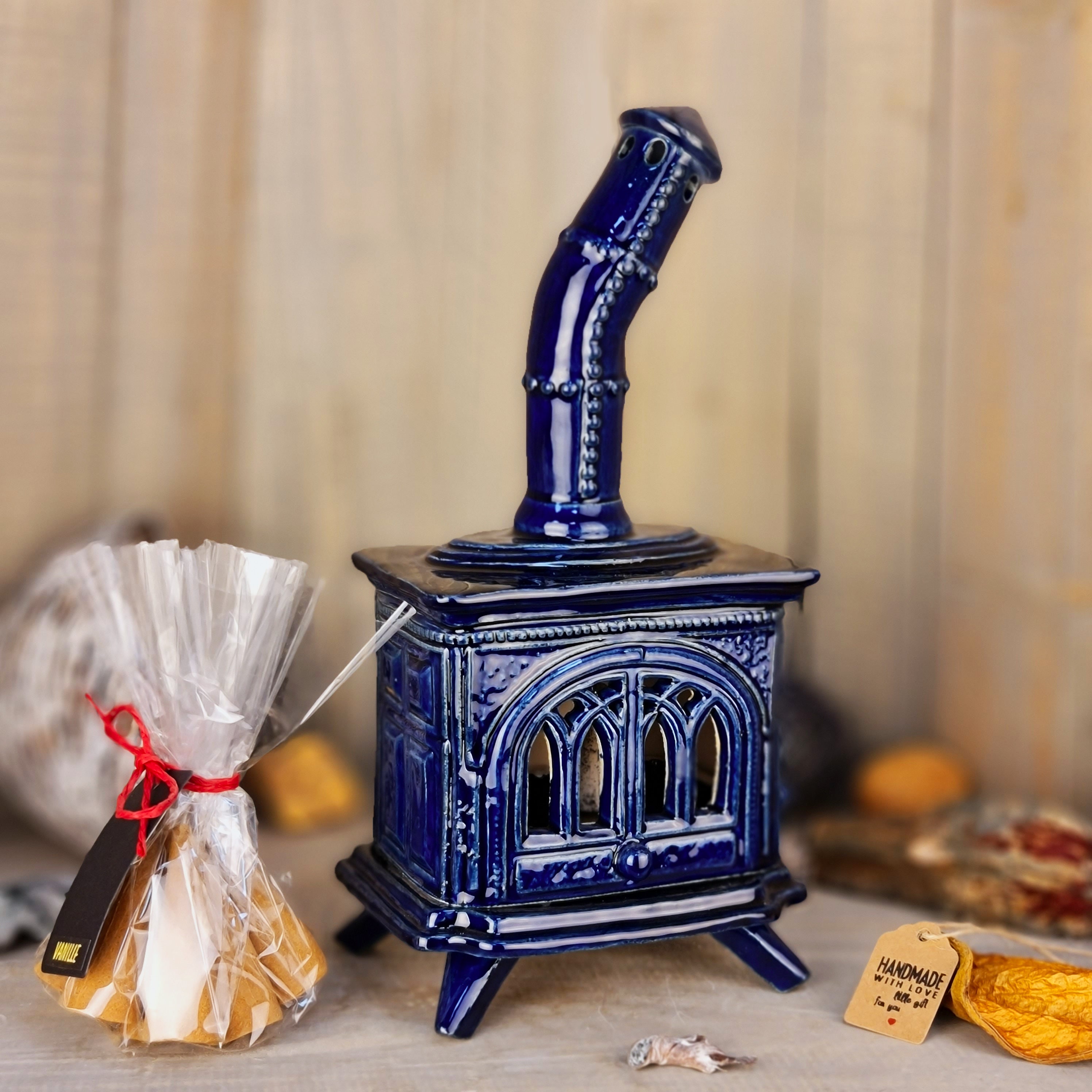 Handmade Ceramic Incense Burner, Home Decor Stove &quot;Tulle&quot; +10 Large Incense Cones, Birthday Gifts, Christmas Gifts, Incense Cone Holder