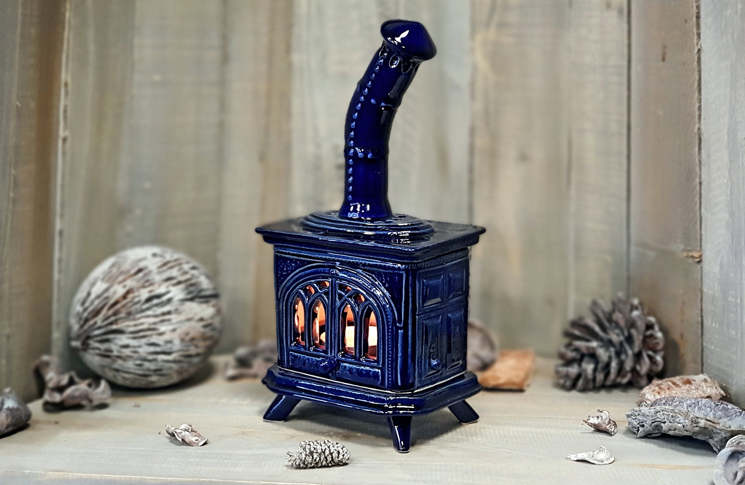 Handmade Ceramic Stove Candle Holder 