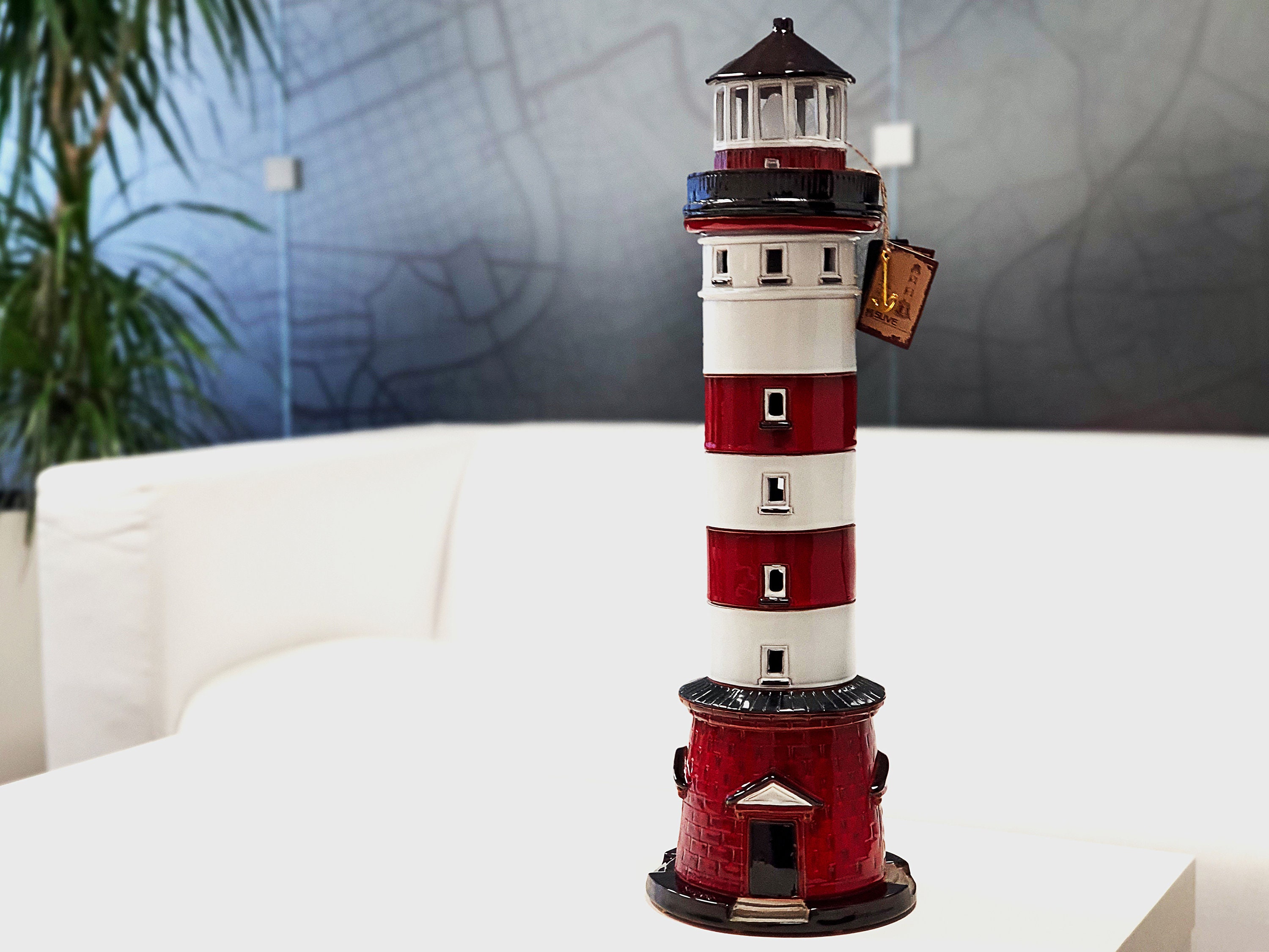 Ceramic Lighthouse Table Lamp, Nautical Nida Lighthouse Bedside Desk ...