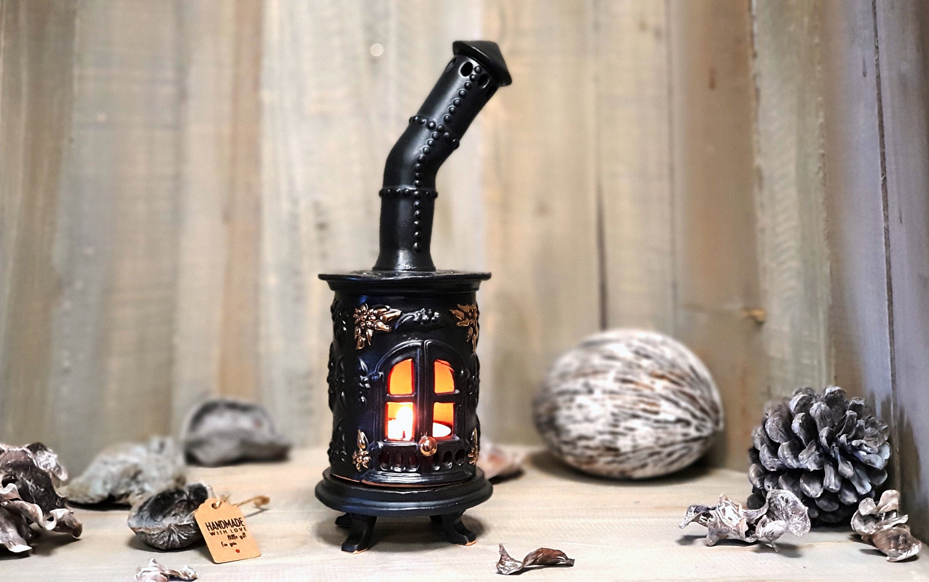 Handmade ceramic gift round candle stoves. Unique home decor Etsy