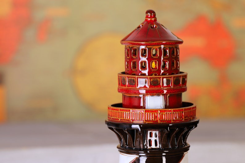 St Augustine Lighthouse, New Home Ornament, Handmade Ceramic, Miniature ...