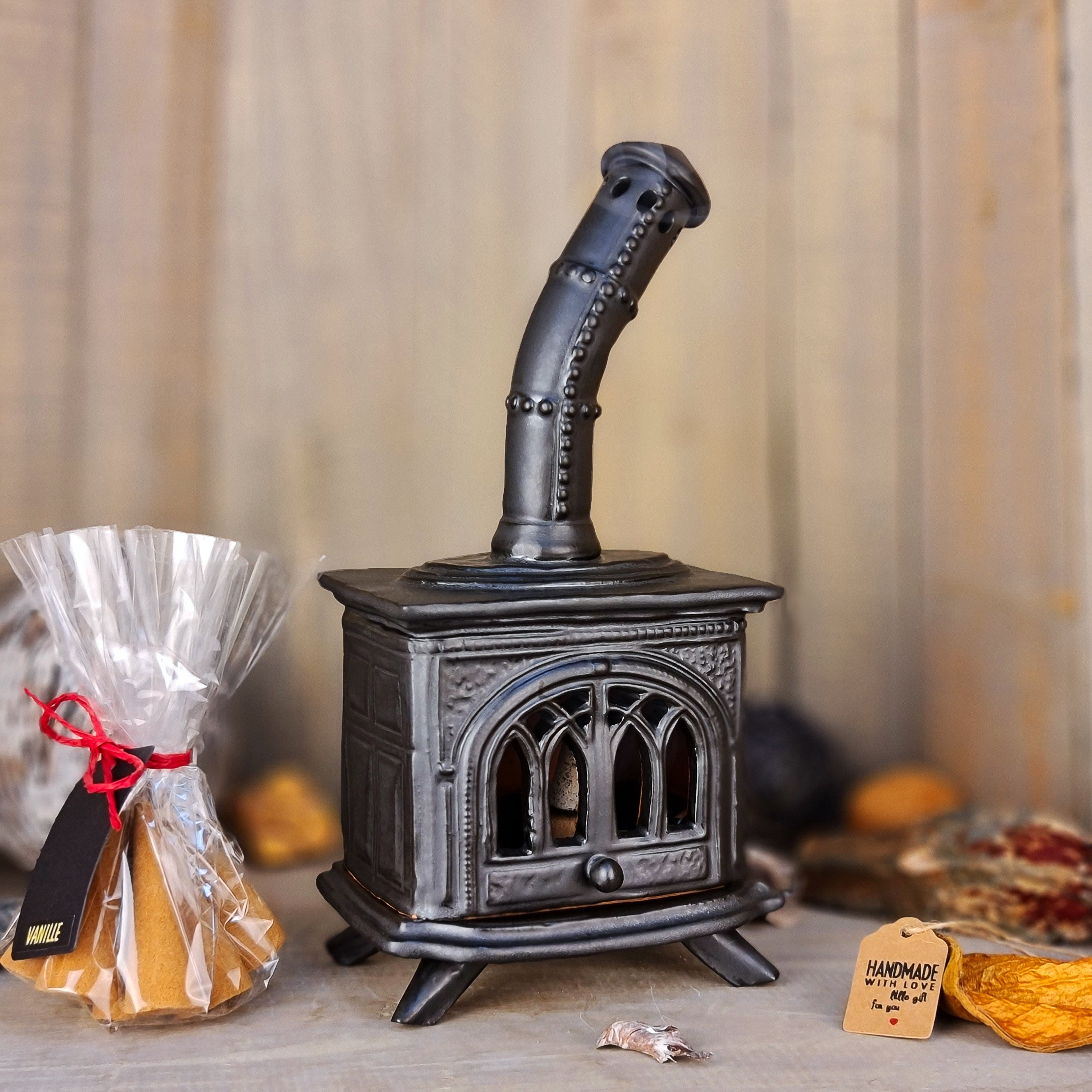 Handmade Ceramic Incense Burner, Home Decor Stove &quot;Tulle&quot; +10 Large Incense Cones, Birthday Gifts, Christmas Gifts, Incense Cone Holder