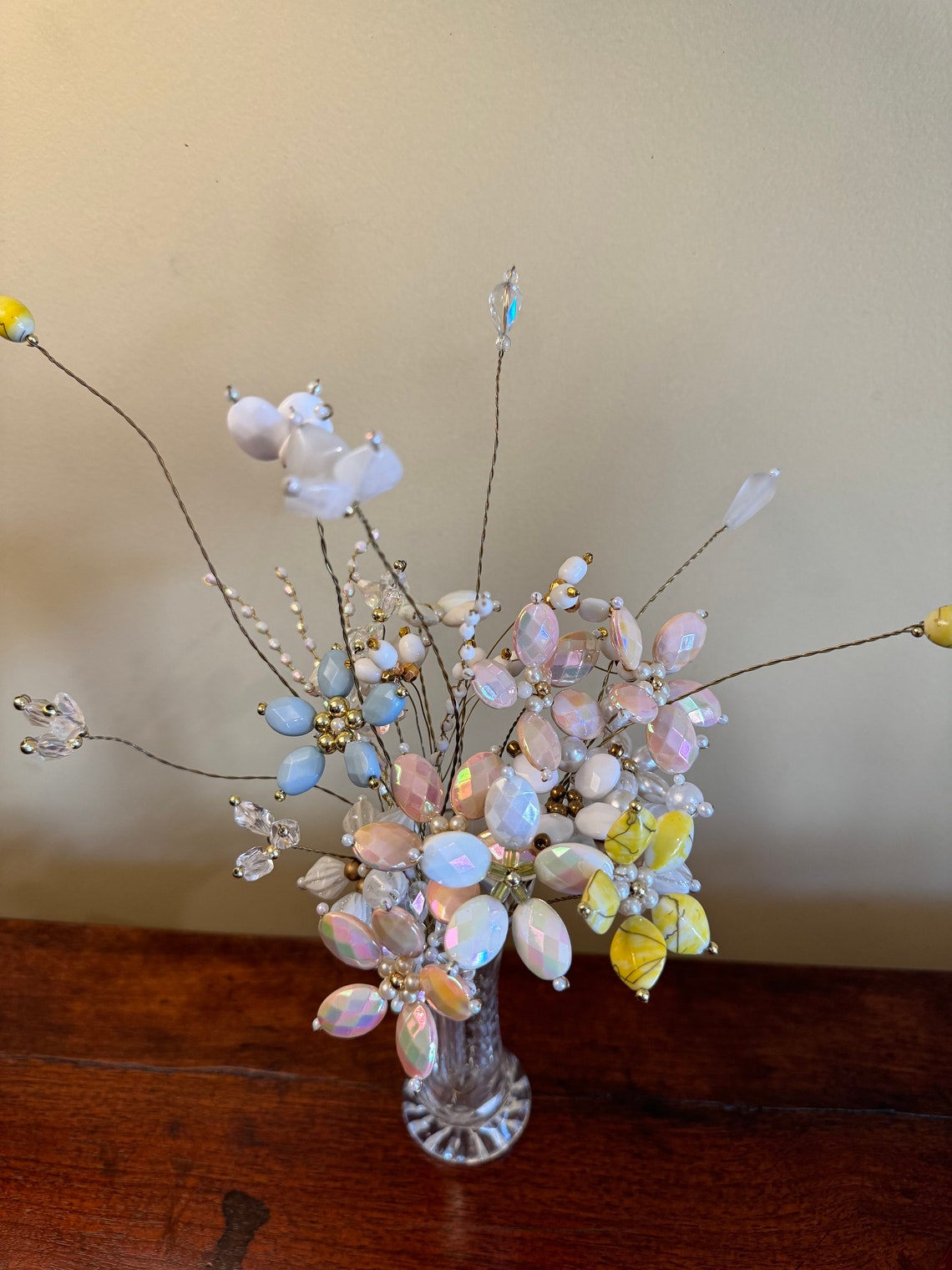 Artificial Colorful Beaded Flower Stems Flower Stems for Vase Handmade