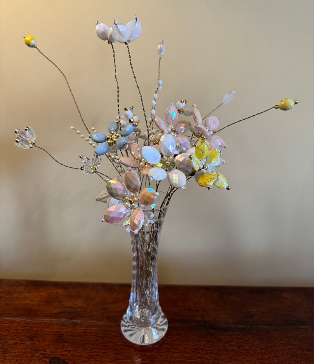 Artificial Colorful Beaded Flower Stems Flower Stems for Vase Handmade