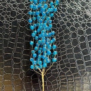 Artificial Twisted beaded branches Handmade Branches Floral supply Floral Arrangement Gold color beads Branches Wreaths for Decor #2 Round shape blue