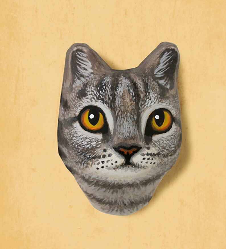 Wall hanging. Paper mache cat head Etsy