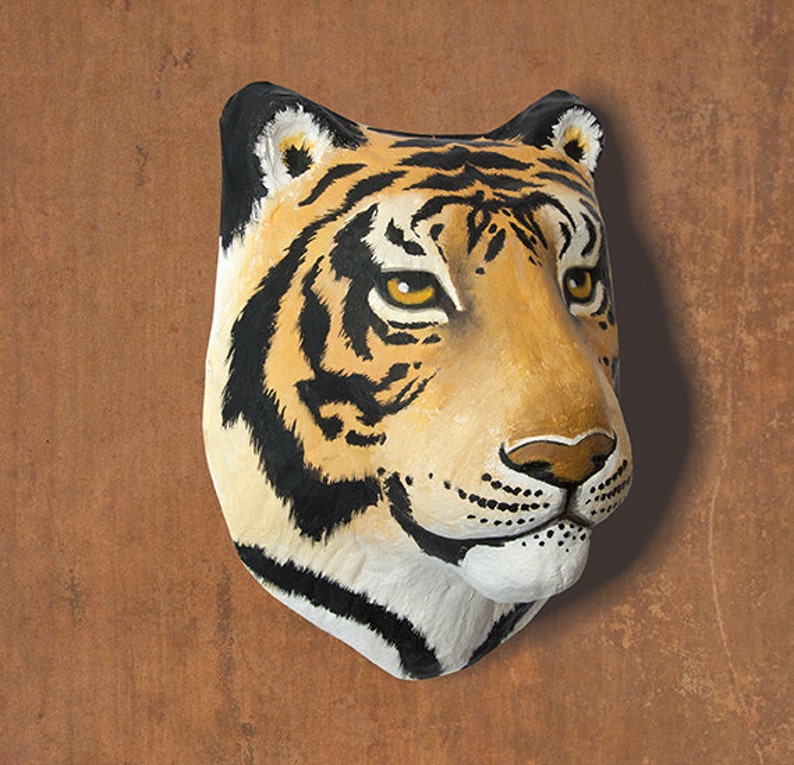 Wall Hanging. Paper Mache Tiger Etsy