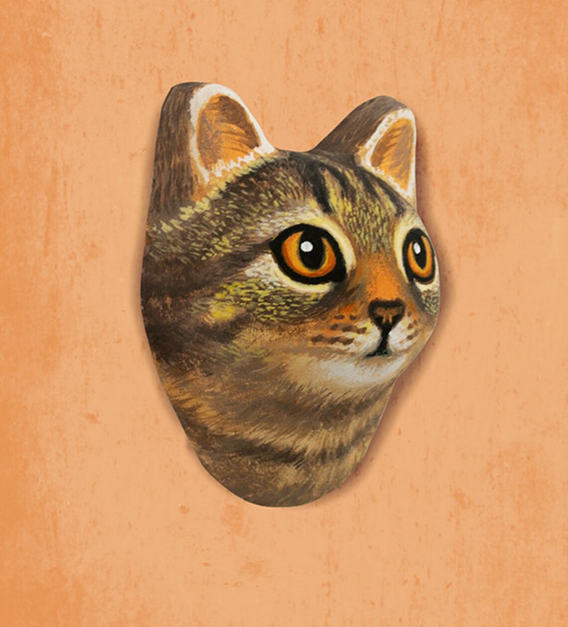 Wall hanging. Paper mache cat head Etsy