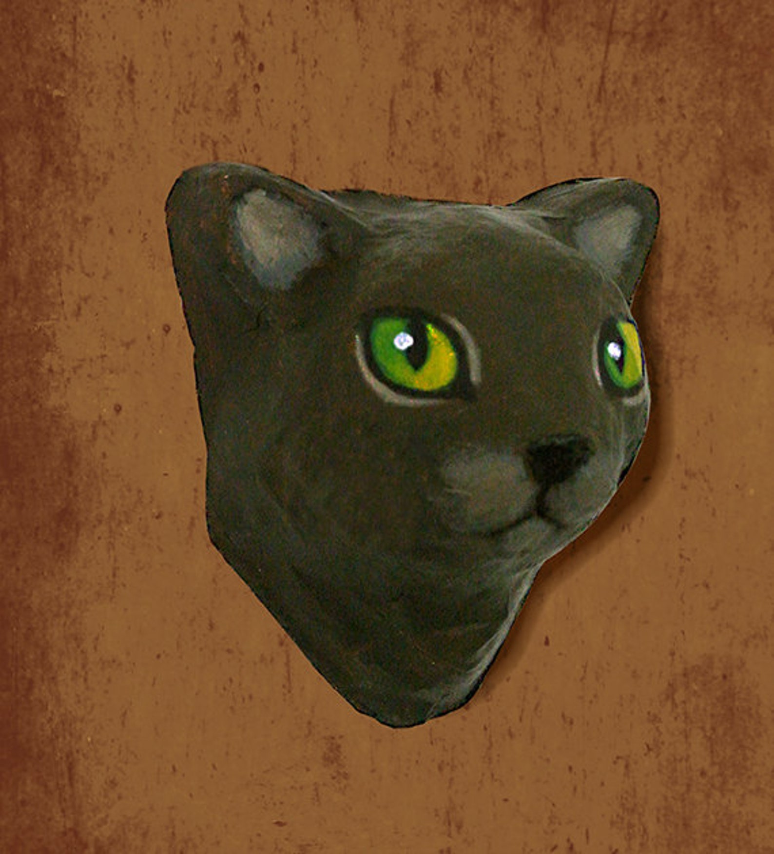 Wall Hanging. Paper Mache Cat Head Etsy