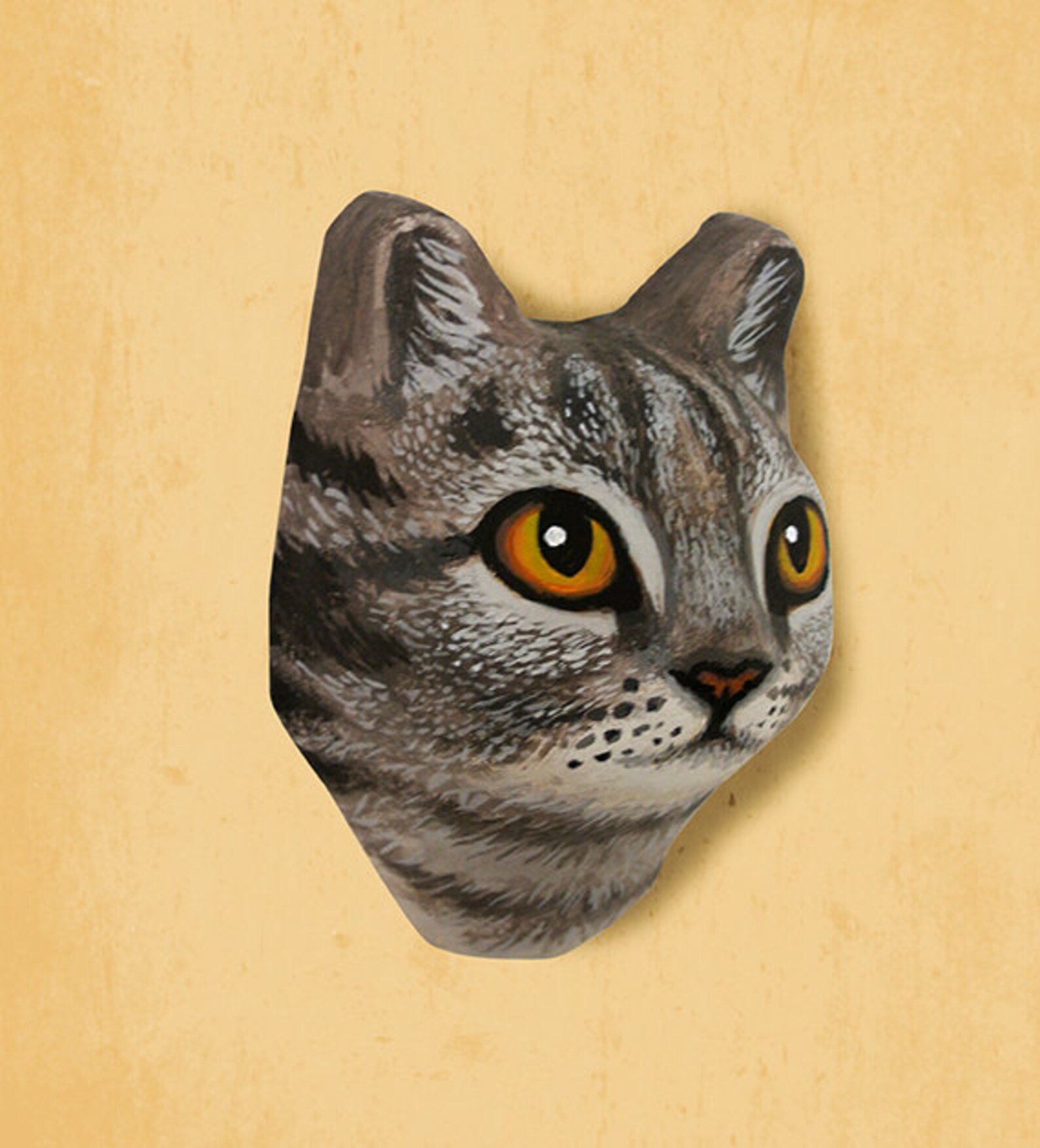 Wall hanging. Paper mache cat head Etsy