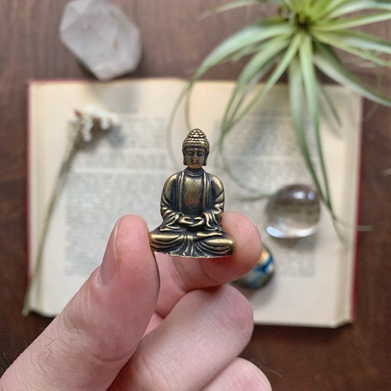 Small Mini Brass Metal Buddha Statue Figurine Style B Etsy