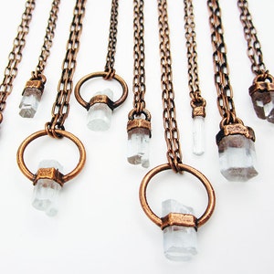 Aquamarine Necklace | Terminated Aquamarine Crystal Pendant | Pale Blue Aquamarine | Copper | Natural | Raw | Rough | Light Blue | Beryl