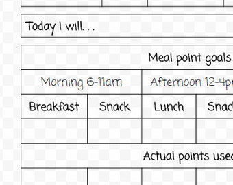 Weight Watchers Food Journal BLACK & WHITE