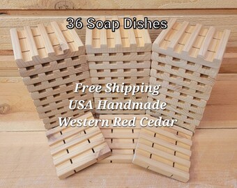 36 Cedar Draining Soap Dishes / Wholesale / Soap Savers / Soap Holder / Wooden / Handmade / All Natural / Minimalistic / Eco Friendly