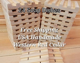24 Cedar Draining Soap Dishes / Wholesale / Soap Savers / Soap Holder / Wooden / Handmade / All Natural / Minimalistic / Eco Friendly