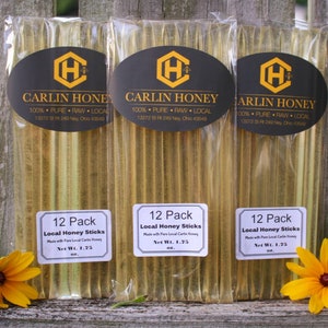 12 Pack Pure Honey Sticks / Straws