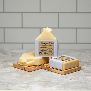 Honey Shampoo Bar - Natural | Handmade | Plastic Free Hair Care | Sulfate Free | Zero Waste Solid Shampoo Bar Lavender & Chamomile