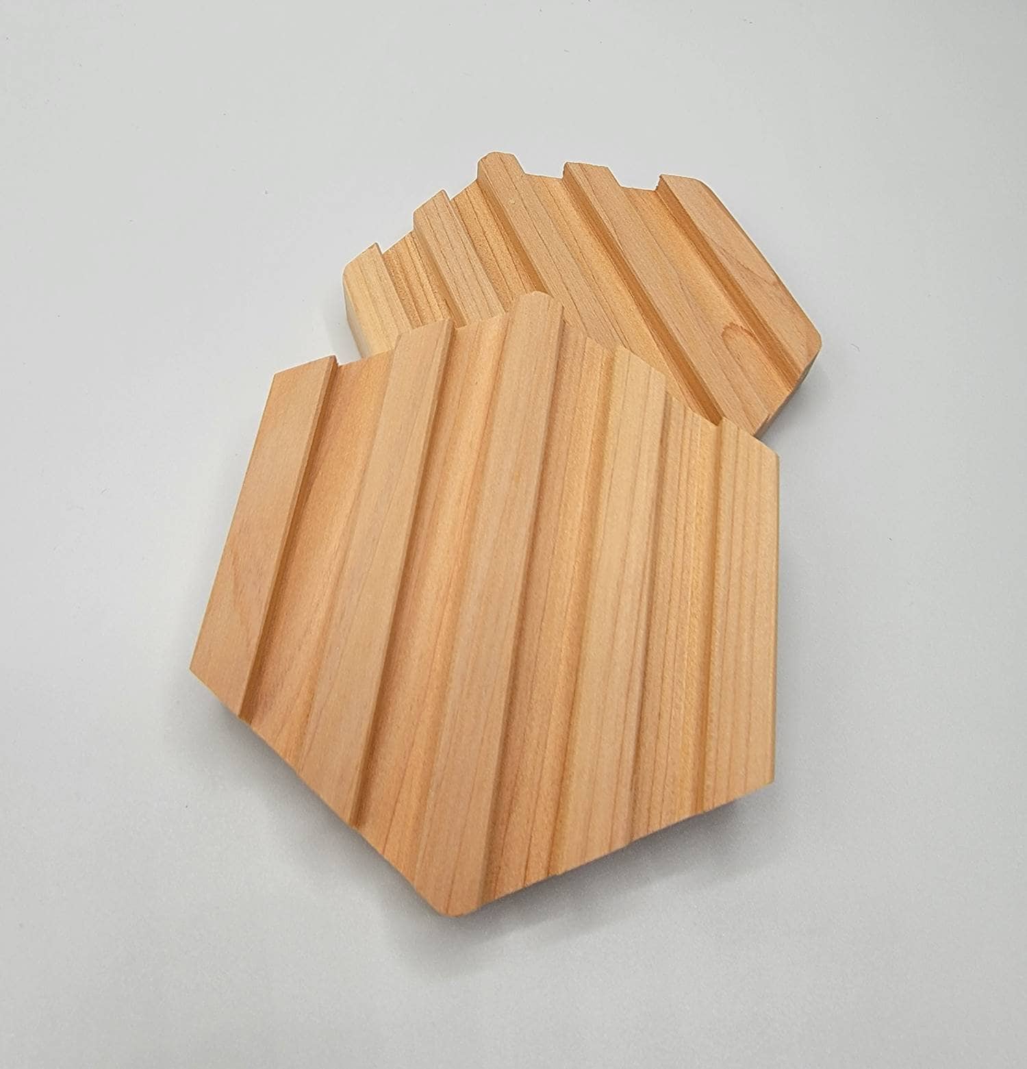 150 - Hexagon Draining Cedar Soap Dishes 100% Natural Wood / Soap Holder / Handmade / Natural / Minimalistic / Bulk / Wholsale / Soap Saver
