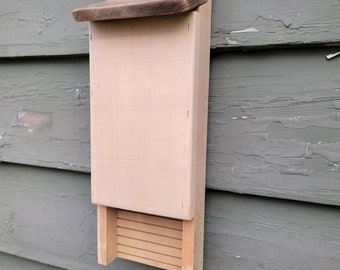 Single Chamber Cedar Bat House, Pollinator Friendly Mosquito Control, Bat Box, Bat Nest, Made in the USA