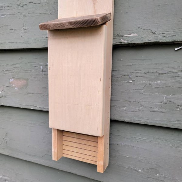 Single Chamber Cedar Bat House, Pollinator Friendly Mosquito Control, Bat Box, Bat Nest, Made in the USA