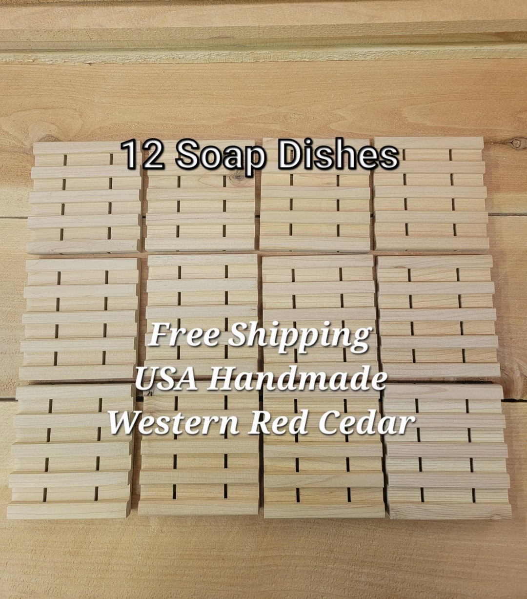 12 Draining Cedar Soap Dishes / Wholesale / Bulk / Lot / Soap Savers