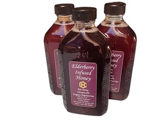 Elderberry Infused Raw Honey