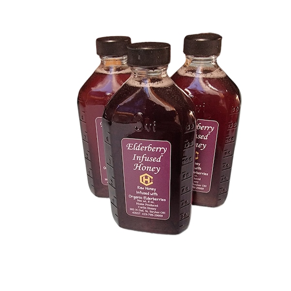 Elderberry Infused Raw Honey