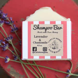 Shampoo Bar made with Pure Honey / Bar Shampoo / Hard Shampoo / Minimalist / Natural / Lavender & Chamomile